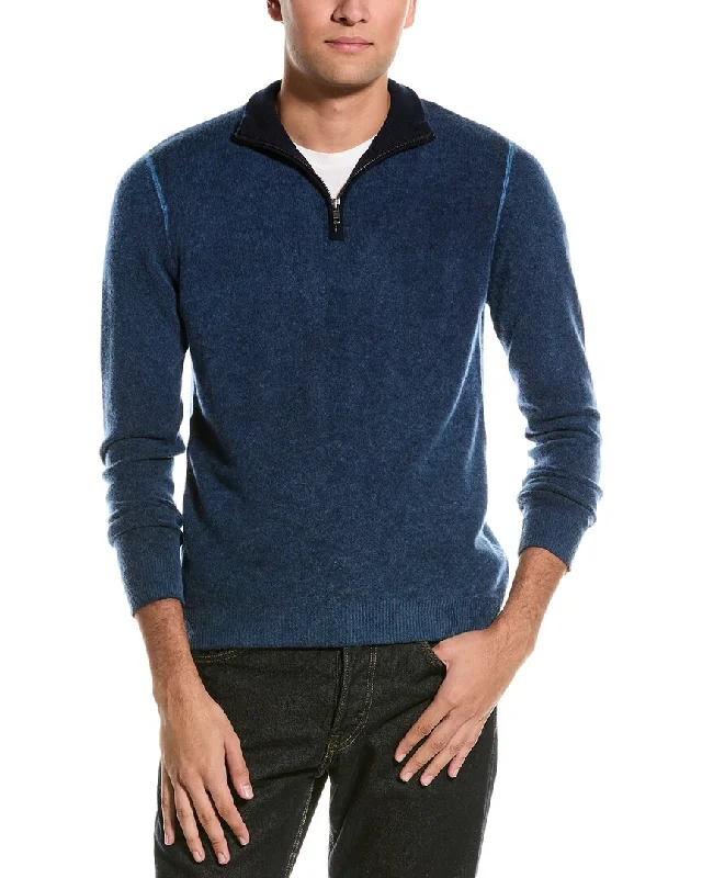 Comfy Chic Wear Autumn Cashmere 1/4-Zip Cashmere Mock Sweater