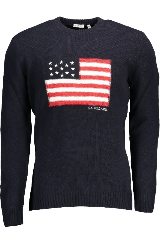 Layered Comfort U.S. POLO ASSN. Chic  Wool Blend Round Neck Men's Sweater