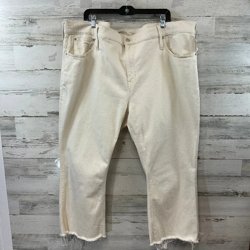 High-end Design Jeans Cropped By J. Crew In Cream Denim, Size: 24