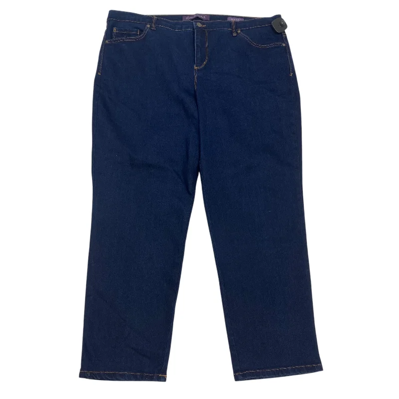 Elegant And Noble Jeans Straight By Gloria Vanderbilt In Blue Denim, Size: 18