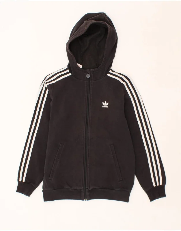 Dressing Tips ADIDAS Boys Zip Hoodie Sweater 13-14 Years Black Cotton