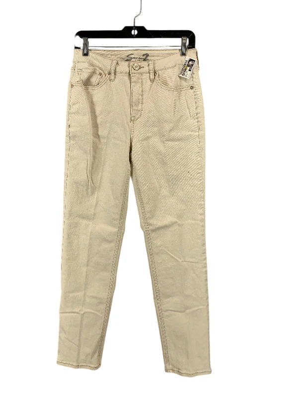 Elegant Tailoring Jeans Straight By Seven 7 In White Denim, Size: 4