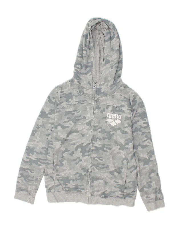 Elegant Comfort ARENA Boys Zip Hoodie Sweater 11-12 Years Grey Camouflage Cotton