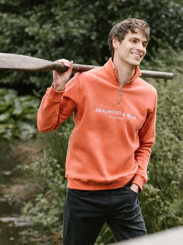 Design Perception Kingswear Unisex Quarter Zip - Burnt Orange