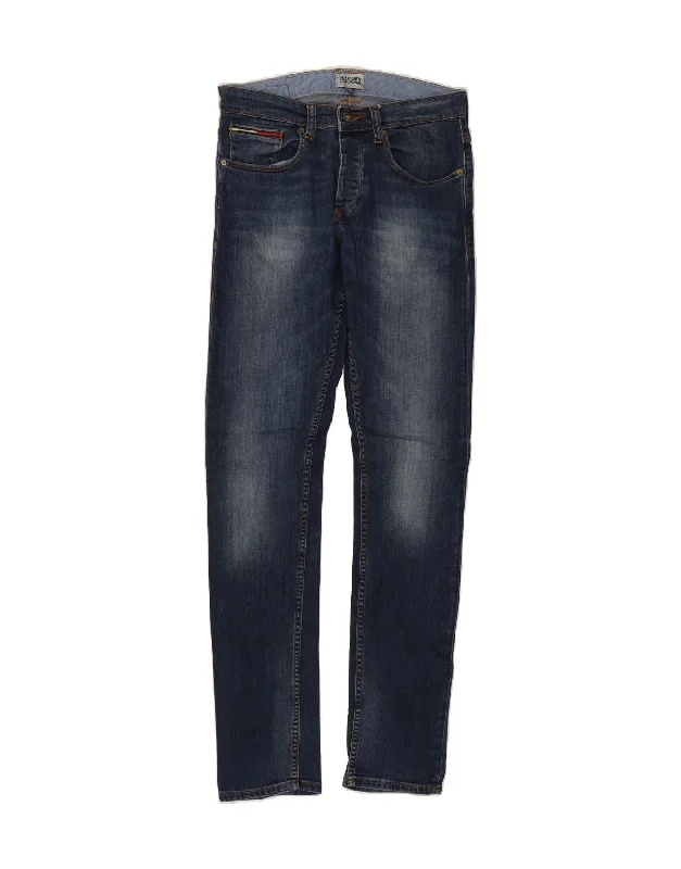 Minimalism TOMMY HILFIGER Mens Skinny Jeans W30 L34 Navy Blue Cotton