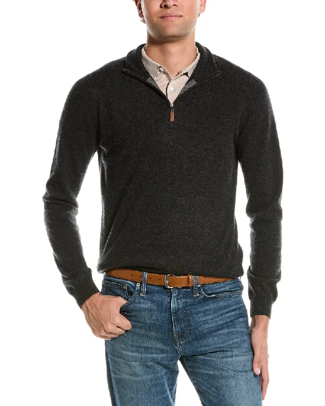 Cozy Chic Trends Mette Quarter Zip Cashmere Pullover