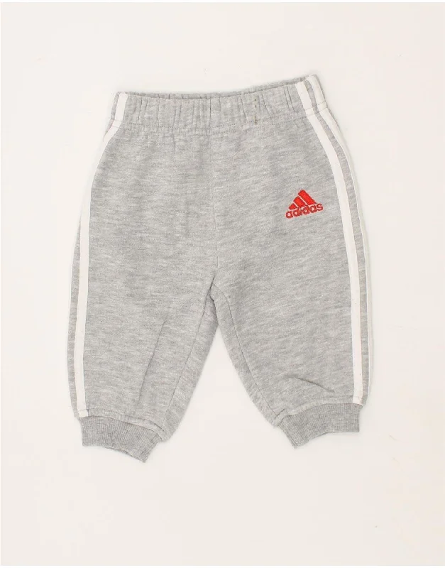 Comfy Layers ADIDAS Baby Boys Joggers Tracksuit Trousers 0-3 Months Grey Cotton