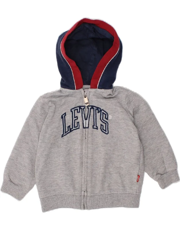 Lazy Style LEVI'S Baby Boys Graphic Zip Hoodie Sweater 6-9 Months Grey Cotton
