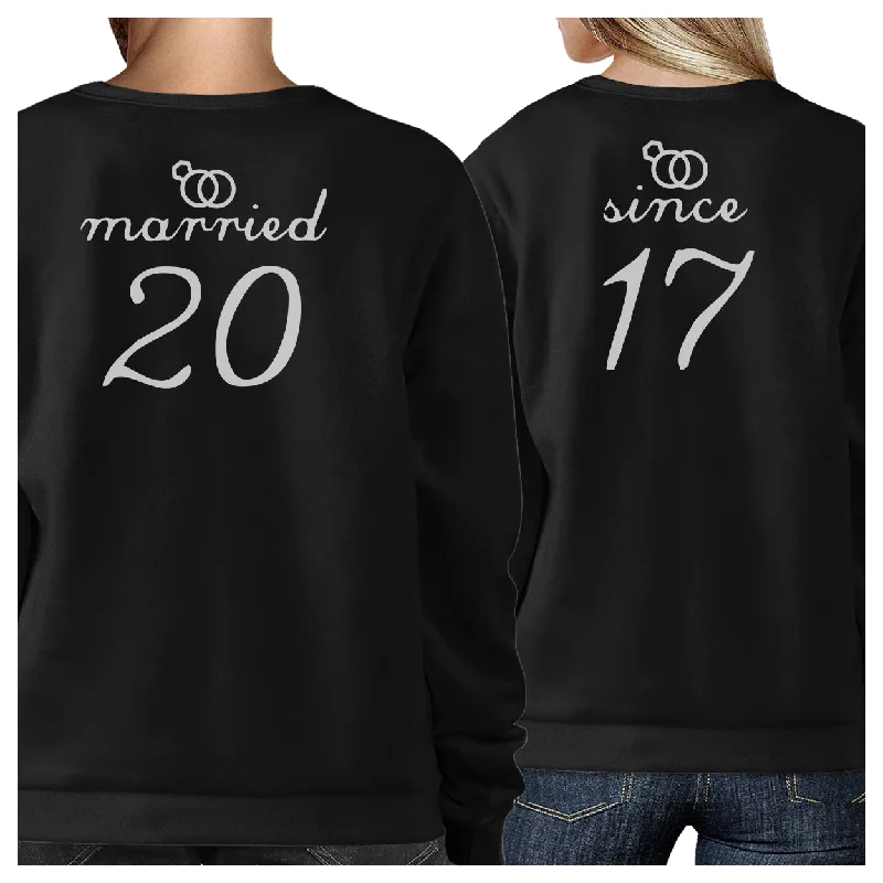 Relaxed Dresses Married Since Custom Matching Couple Black Sweatshirts
