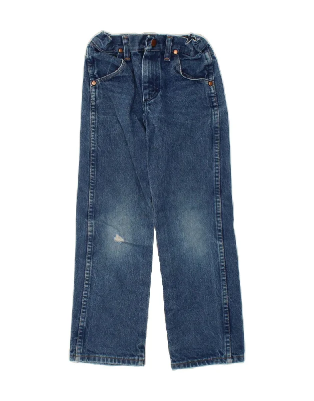 Wearable At Home Or Out WRANGLER Boys Straight Jeans 6-7 Years W22 L21 Blue Cotton