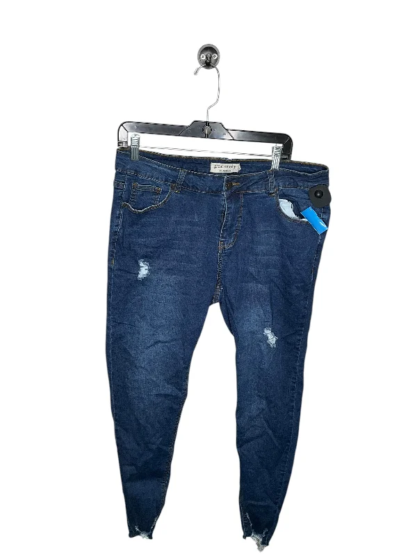 Sporty Comfort Jeans Skinny By Maurices In Blue Denim, Size: 16