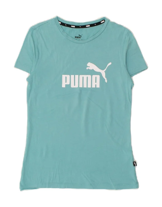Exquisite Embroidery PUMA Girls Graphic T-Shirt Top 13-14 Years Blue