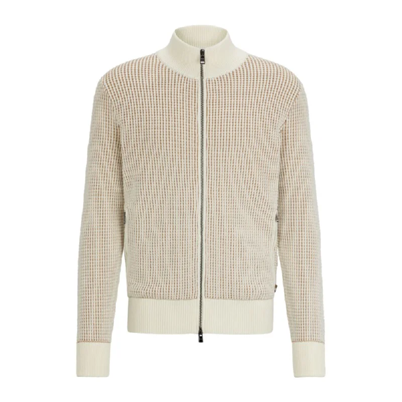 Comfy Chic Zip-up cardigan in cotton and virgin wool