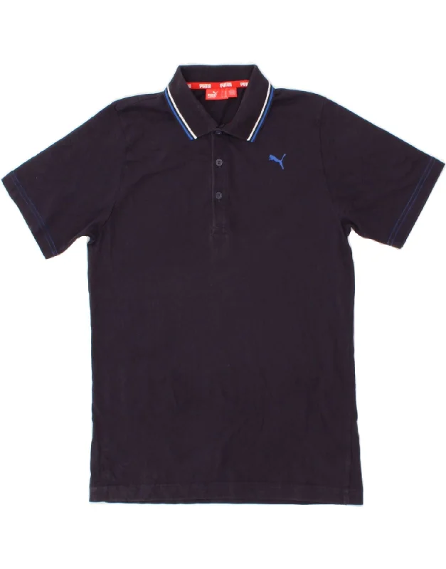 Celebrity Style PUMA Boys Polo Shirt 13-14 Years  Navy Blue Cotton