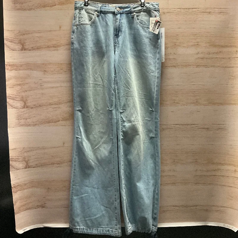 Stylish Jackets Jeans Wide Leg By Clothes Mentor In Blue Denim, Size: 6
