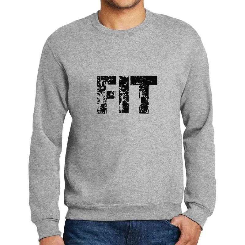Creative Prints Men's Printed Graphic Sweatshirt Popular Words FIT Grey Marl