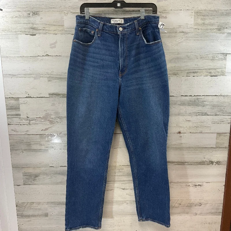 Summer Selection Jeans Straight By Abercrombie And Fitch In Blue Denim, Size: 12