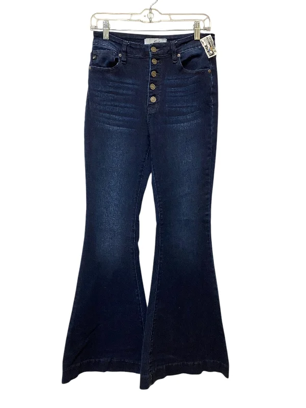 Versatile Wear Jeans Flared By Kancan In Blue Denim, Size: 6