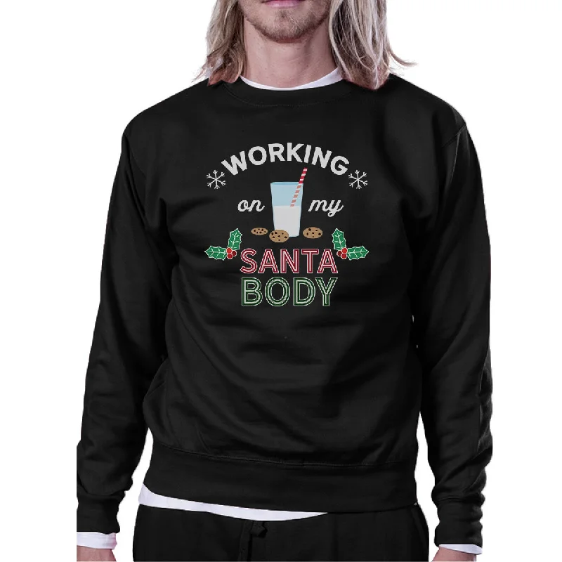 Trends Working On My Santa Body Black Sweatshirt