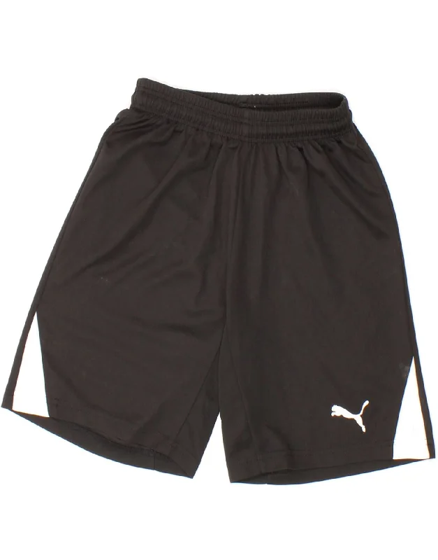 Nightclub Style PUMA Boys Sport Shorts 9-10 Years Black Polyester