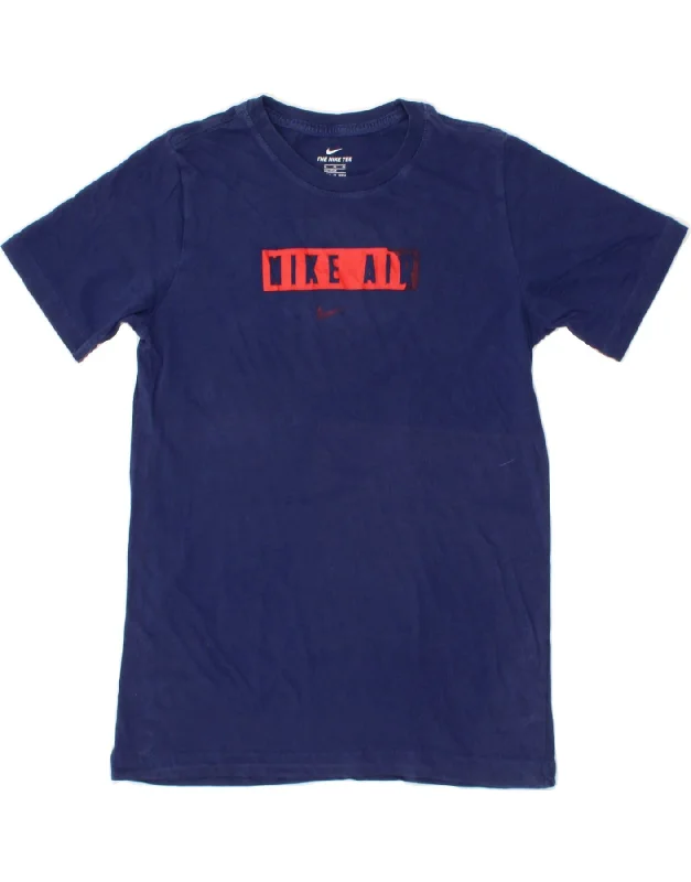 Fashion Wear NIKE Boys Graphic T-Shirt Top 13-14 Years XL Navy Blue Cotton
