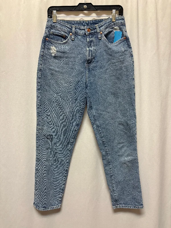 Chic Relaxation Jeans Straight By H&m In Blue Denim, Size: 6