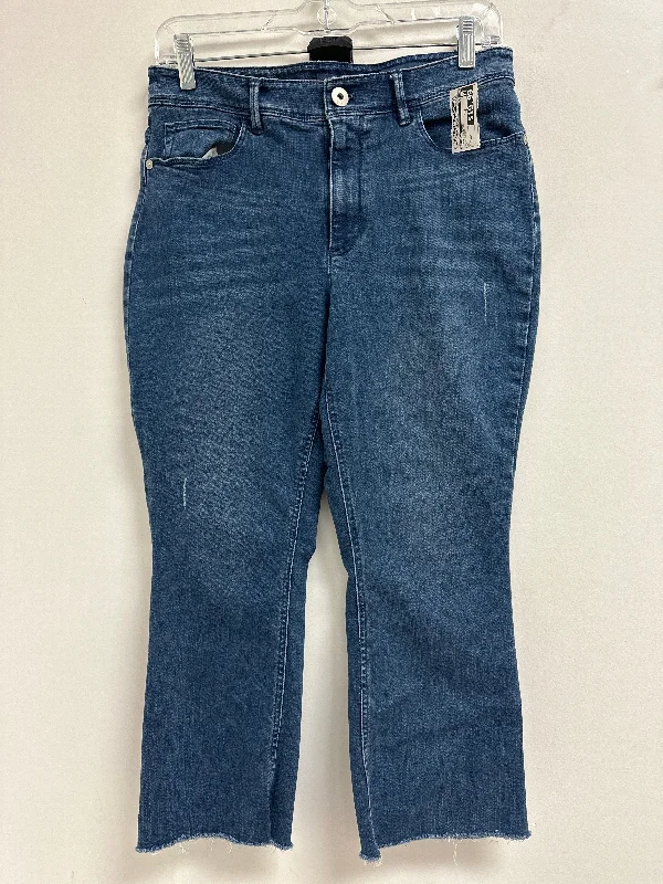 Relaxed Chic Jeans Flared By J. Jill In Blue Denim, Size: 8p