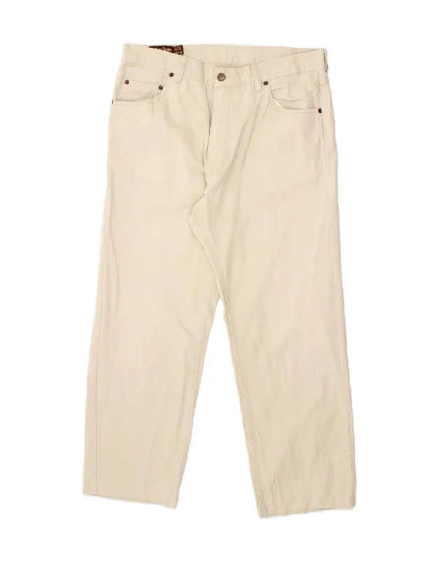 Single-shoulder Neck Design MARLBORO CLASSICS Mens Straight Jeans W36 L28  Beige