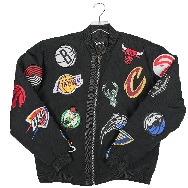 Soft Comfort Adult Indiana Pacers All-Team NBA Flight Jacket in Black by FISLL
