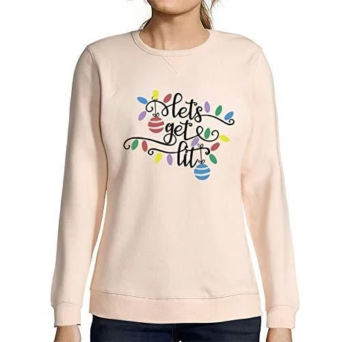 Fashion Must-have Ultrabasic - Femme Graphique Lets Get Lit Sweatshirt Action de Grâces Xmas Cadeau Idées Tee Rose Crémeux