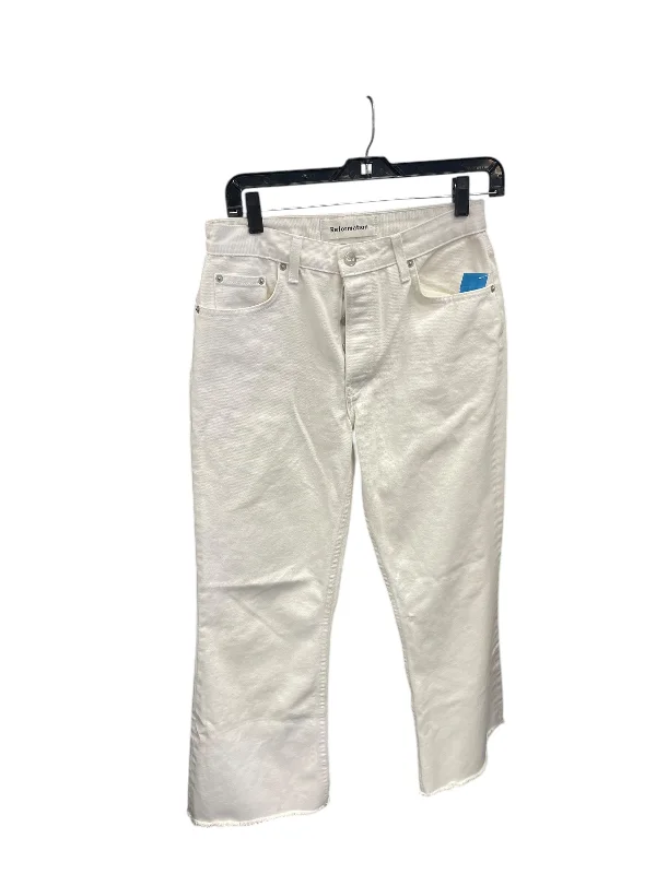 Fashion Must-have Jeans Flared By Reformation In White Denim, Size: 8