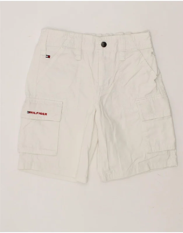 Romantic And Fresh TOMMY HILFIGER Boys Graphic Cargo Shorts 5-6 Years Large W22  White Cotton