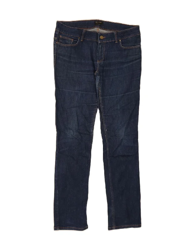 Slim Fit MASSIMO DUTTI Mens Slim Jeans W32 L31 Navy Blue Cotton