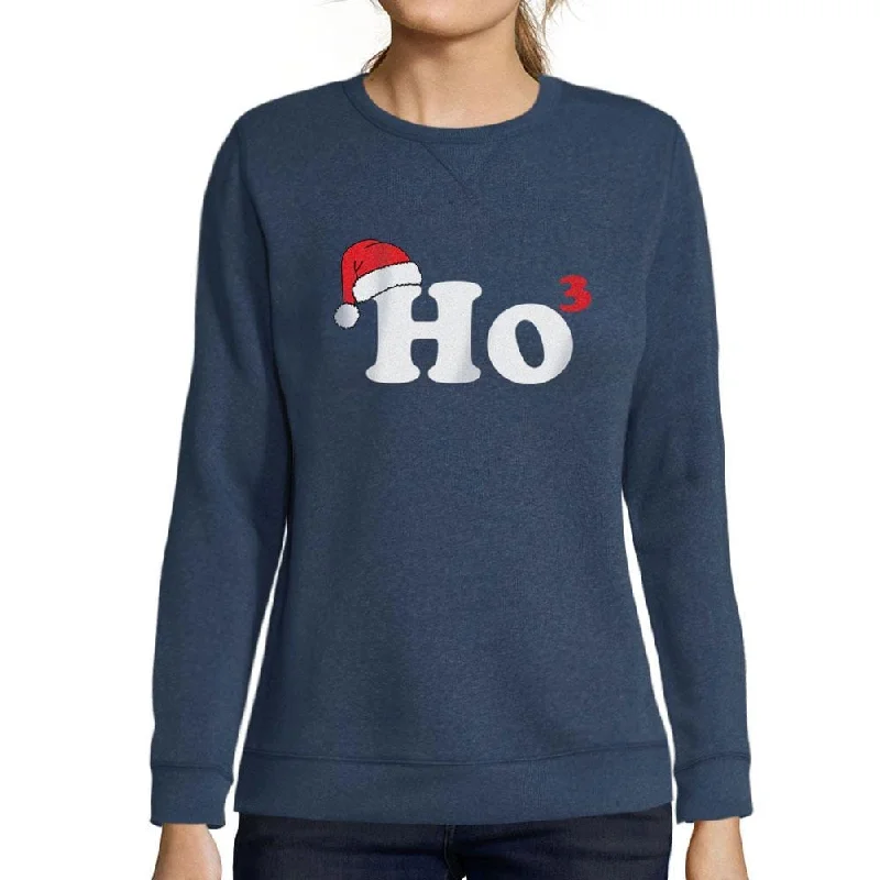 Everyday Chic ULTRABASIC - Graphic Women's Sweatshirt Sant's Hat Christmas Sweater Xmas Gift Ideas Denim
