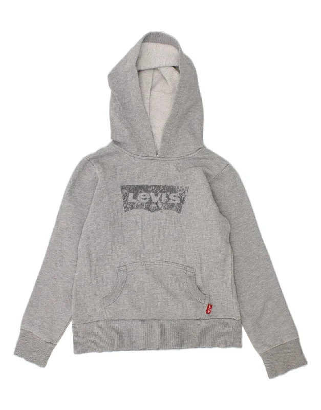 Easy Chic Wear LEVI'S Girls Graphic Hoodie Jumper 7-8 Years Grey