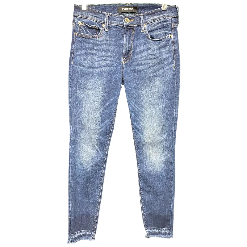 Fashion Elements Jeans Skinny By Express In Blue Denim, Size: 4