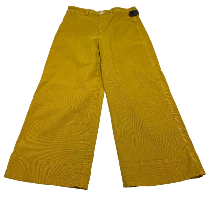 Elegant Design Jeans Cropped By Loft In Yellow Denim, Size: 6