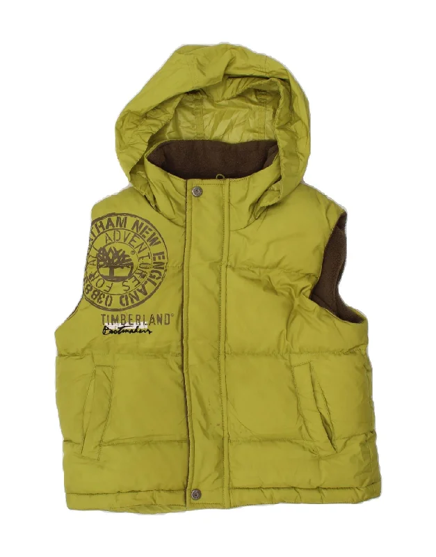 Layered Style TIMBERLAND Baby Boys Graphic Hooded Padded Gilet 18-24 Months Green