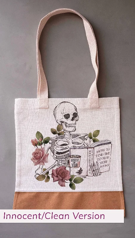 Moisture wicking Death By TBR - Canvas Tote Bag (Innocent/Clean)