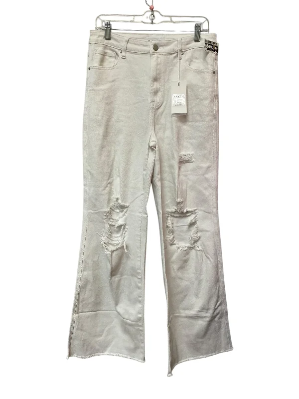 Cozy Fit Jeans Wide Leg By Risen In White, Size: M
