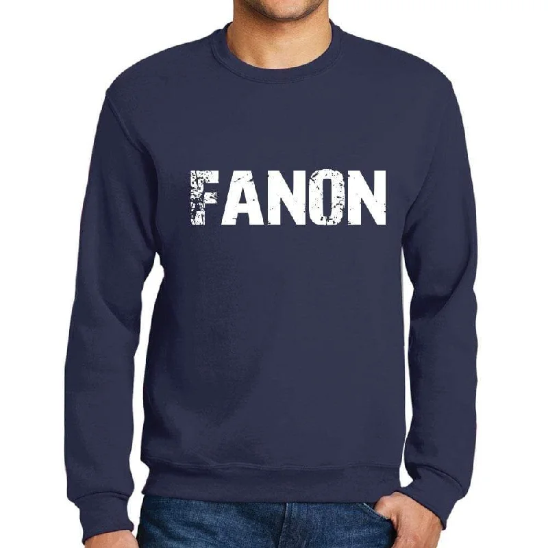 High-end Fabrics Men's Printed Graphic Sweatshirt Popular Words FANON French Navy
