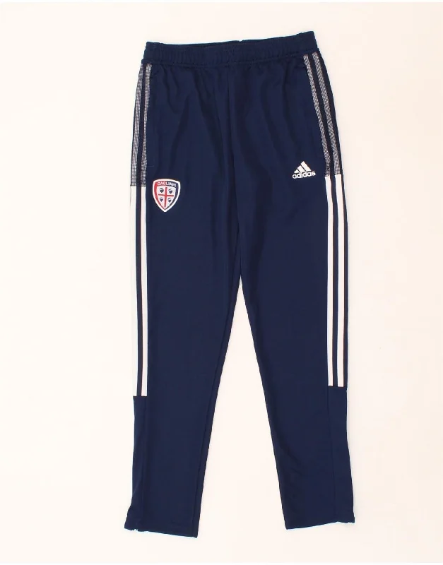 Classic And Versatile ADIDAS Boys Tracksuit Trousers 11-12 Years Navy Blue Polyester