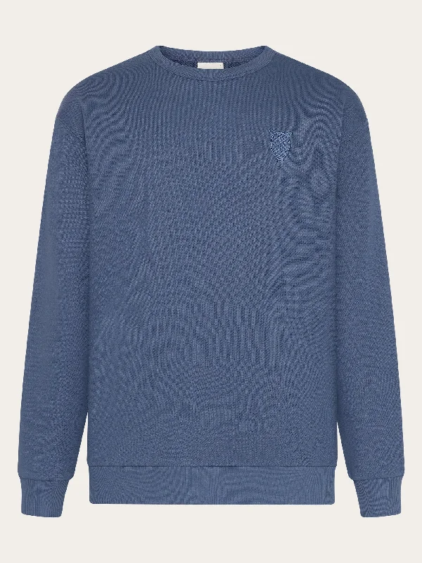 Soft Fabrics Straight fit sweat with embroidery at chest - Vintage Indigo