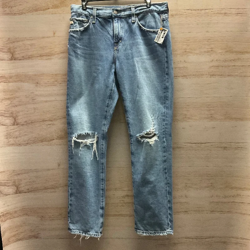 Relaxed Tops Jeans Straight By Adriano Goldschmied In Blue Denim, Size: 4