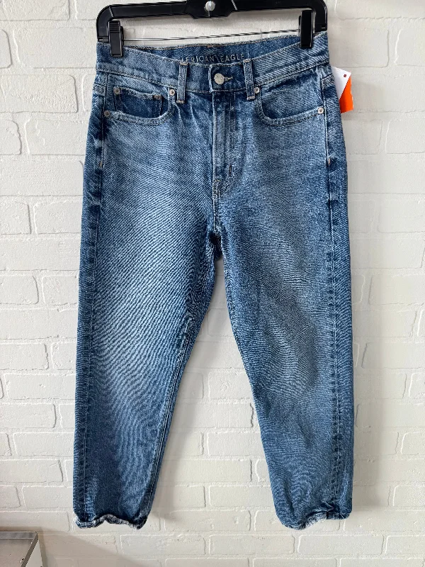 Age-reducing Style Jeans Cropped By American Eagle In Blue Denim, Size: 2