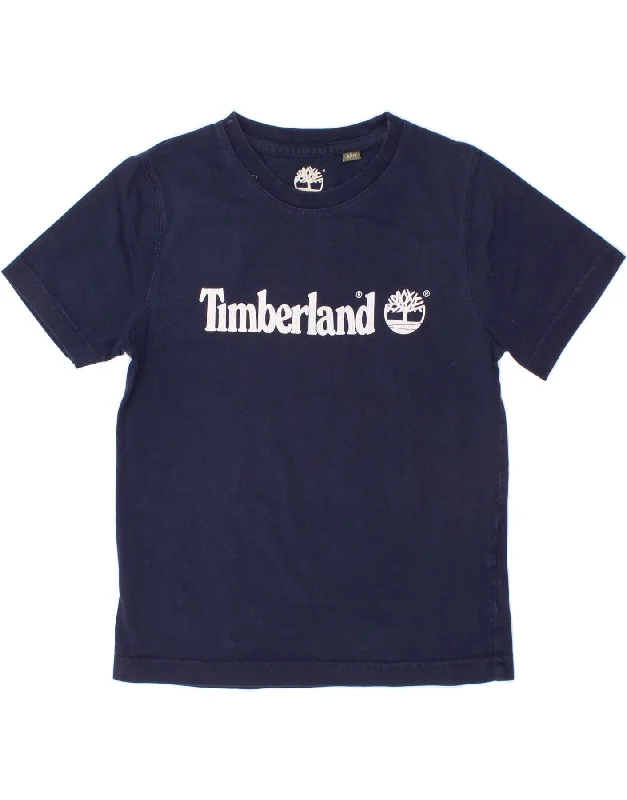 Relaxed And Casual TIMBERLAND Boys Graphic T-Shirt Top 5-6 Years Navy Blue Cotton