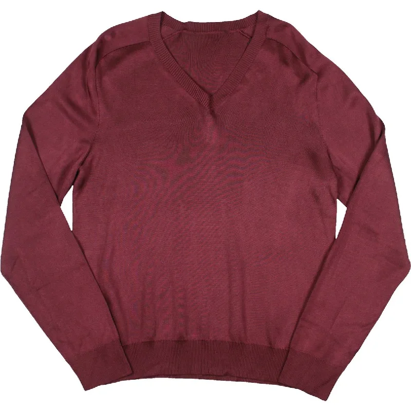 Exquisite Craftsmanship Mens Ribbed Trim  Silk Pullover Sweater
