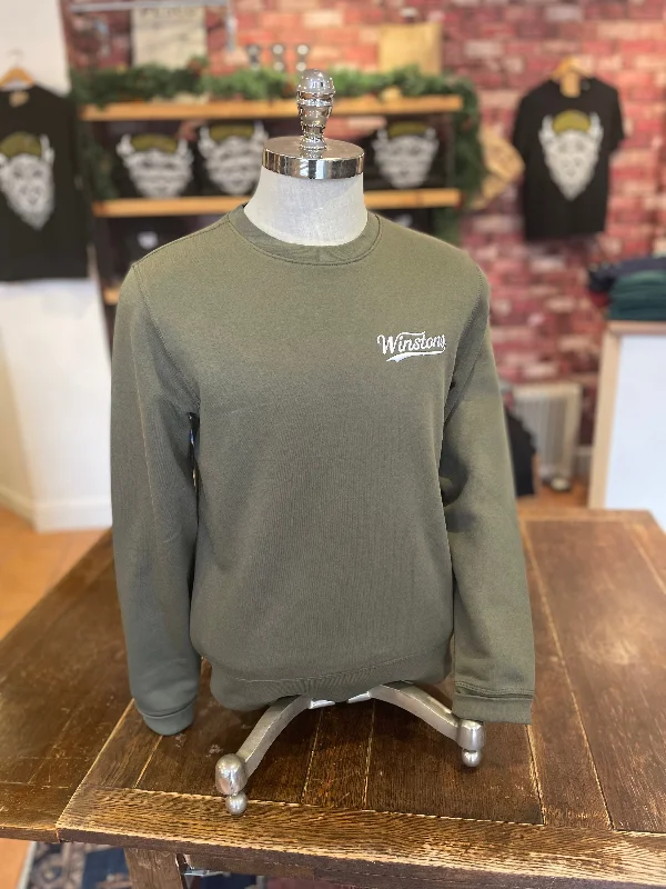 Comfortable Series Winston’s - Logo Sweatshirt - Khaki Green