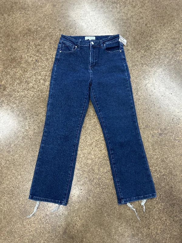 Embroidered Letters Jeans Straight By Risen In Blue Denim, Size: 6