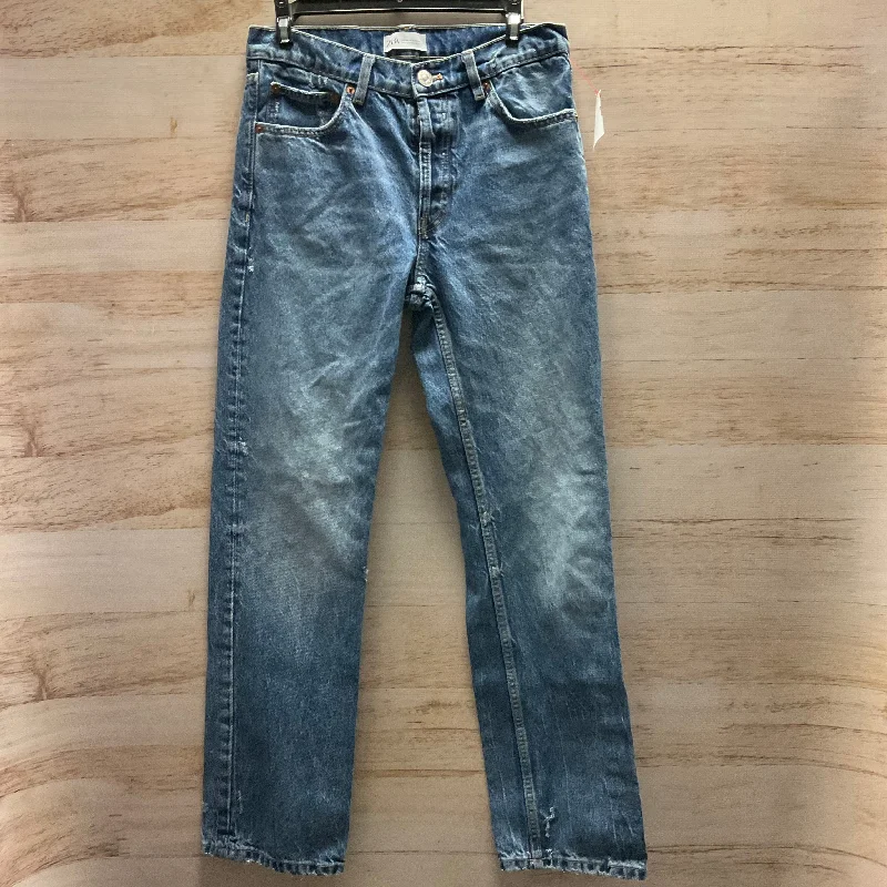 Elegant Casuals Jeans Boot Cut By Zara In Blue Denim, Size: 2